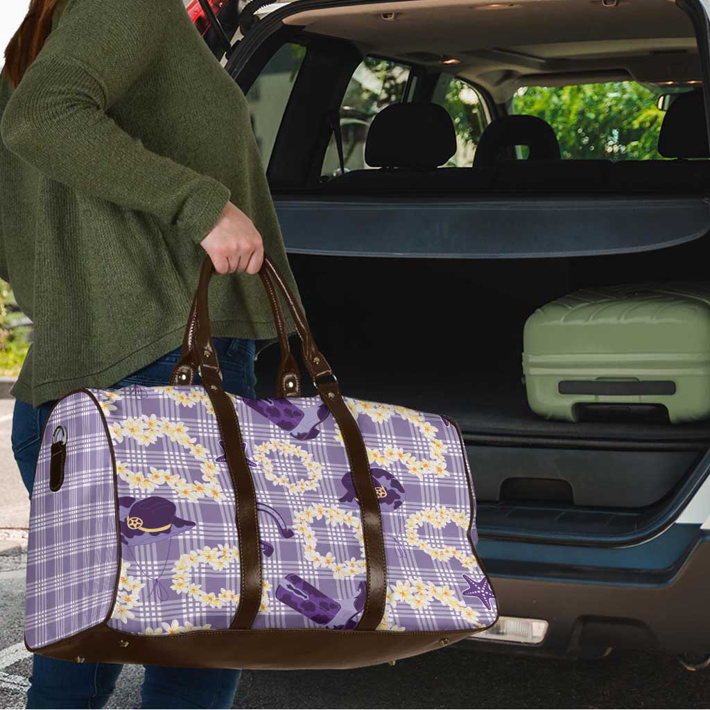 Aloha Hawaii Paniolo Lavender Palaka Travel Bag Coastal Rodeo - Polynesian Pride