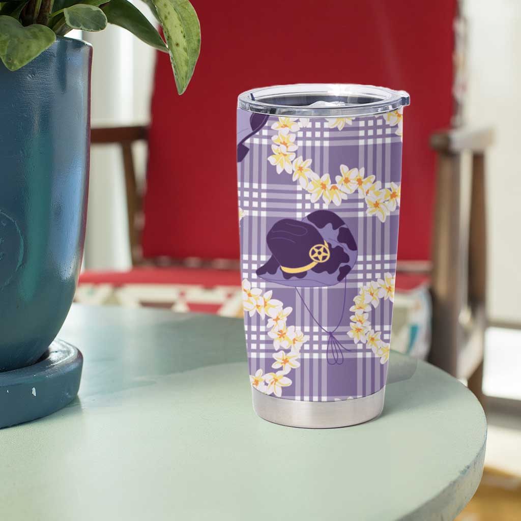Aloha Hawaii Paniolo Lavender Palaka Tumbler Cup Coastal Rodeo - Polynesian Pride