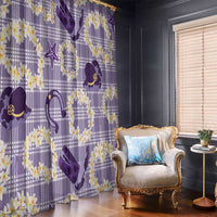 Aloha Hawaii Paniolo Lavender Palaka Window Curtain Coastal Rodeo - Polynesian Pride