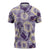 Aloha Hawaii Paniolo Lavender Palaka Zipper Polo Shirt Coastal Rodeo - Polynesian Pride