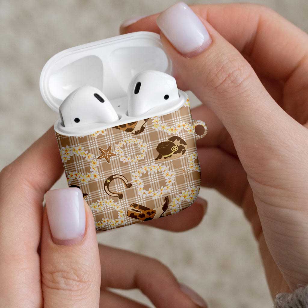 Aloha Hawaii Paniolo Khaki Palaka AirPods Case Coastal Rodeo - Polynesian Pride