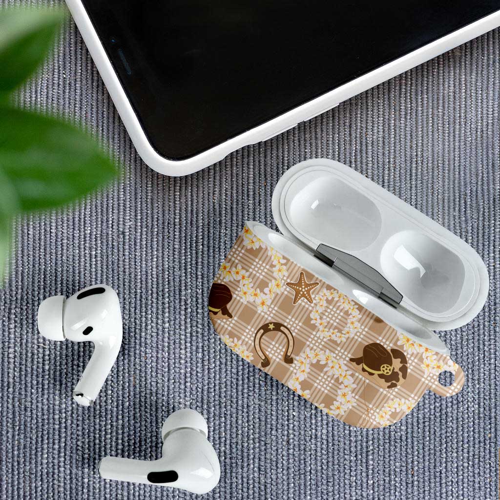 Aloha Hawaii Paniolo Khaki Palaka AirPods Case Coastal Rodeo - Polynesian Pride