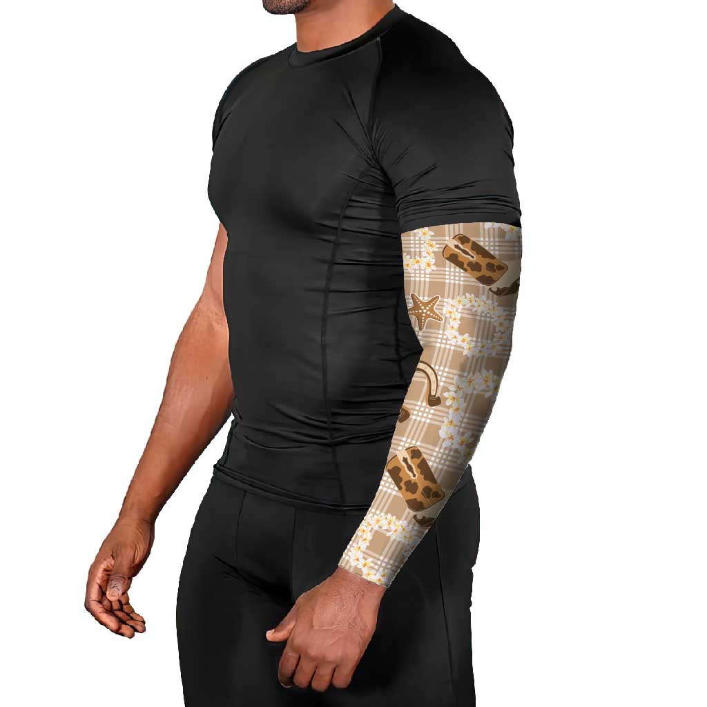 Aloha Hawaii Paniolo Khaki Palaka Arm Sleeves Coastal Rodeo - Polynesian Pride