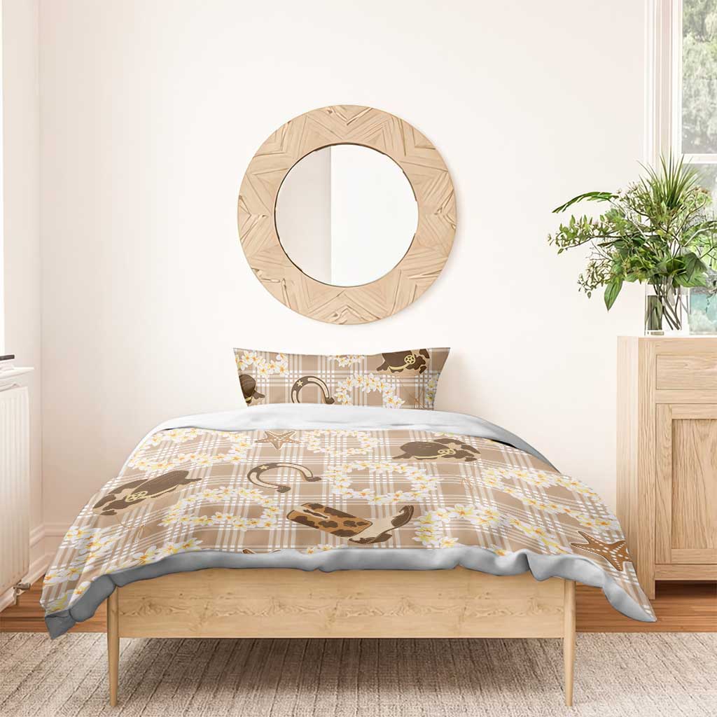 Aloha Hawaii Paniolo Khaki Palaka Bedding Set Coastal Rodeo - Polynesian Pride