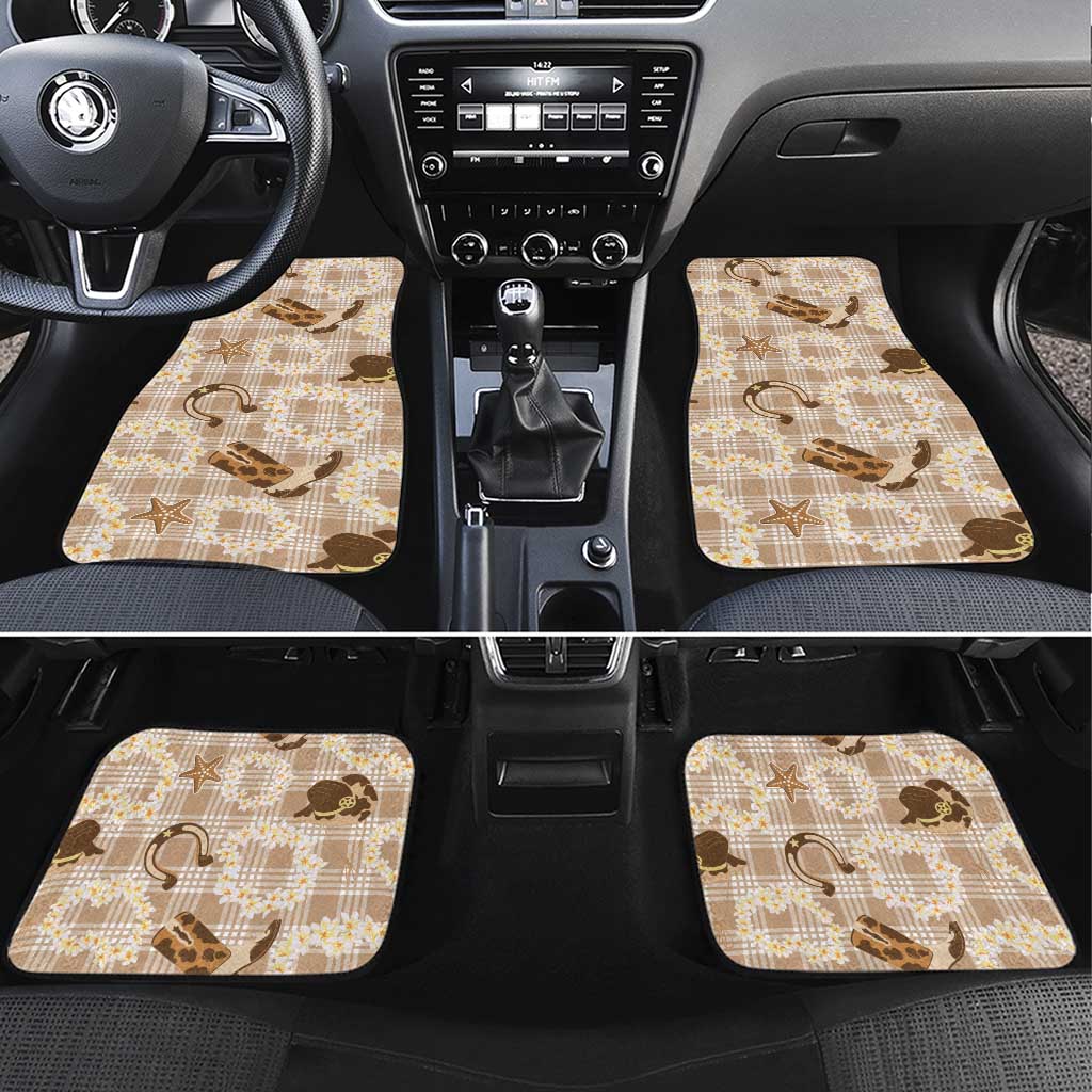 Aloha Hawaii Paniolo Khaki Palaka Car Mats Coastal Rodeo - Polynesian Pride
