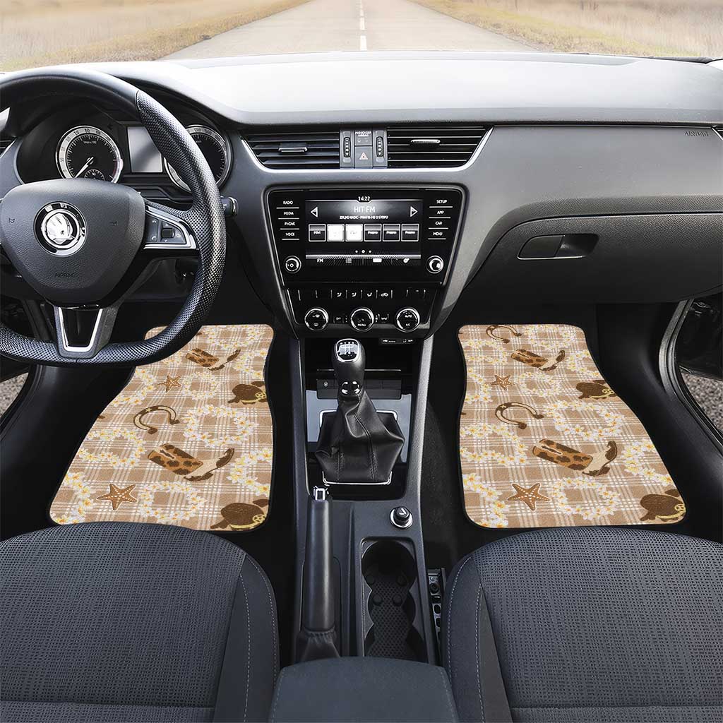 Aloha Hawaii Paniolo Khaki Palaka Car Mats Coastal Rodeo - Polynesian Pride