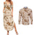 Aloha Hawaii Paniolo Khaki Palaka Couples Matching Summer Maxi Dress and Long Sleeve Button Shirt Coastal Rodeo - Polynesian Pride
