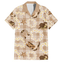 Aloha Hawaii Paniolo Khaki Palaka Family Matching Puletasi and Hawaiian Shirt Coastal Rodeo - Polynesian Pride