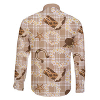 Aloha Hawaii Paniolo Khaki Palaka Family Matching Puletasi and Hawaiian Shirt Coastal Rodeo - Polynesian Pride