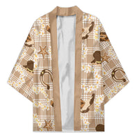 Aloha Hawaii Paniolo Khaki Palaka Kimono Coastal Rodeo - Polynesian Pride