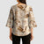 Aloha Hawaii Paniolo Khaki Palaka Kimono Sleeve Blouse Coastal Rodeo - Polynesian Pride