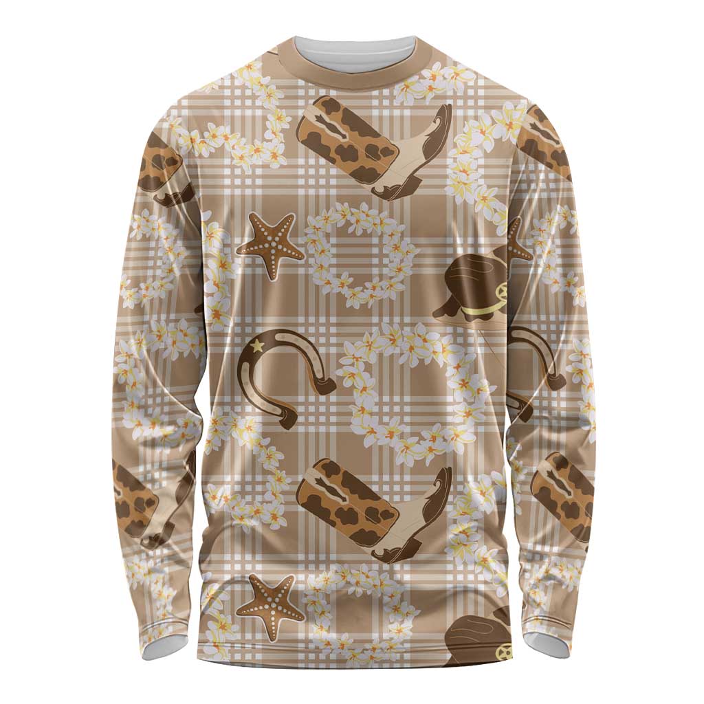 Aloha Hawaii Paniolo Khaki Palaka Long Sleeve Shirt Coastal Rodeo - Polynesian Pride