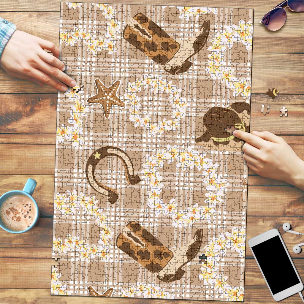 Aloha Hawaii Paniolo Khaki Palaka Puzzle Coastal Rodeo - Polynesian Pride