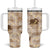 Aloha Hawaii Paniolo Khaki Palaka Tumbler With Handle Coastal Rodeo - Polynesian Pride