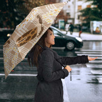 Aloha Hawaii Paniolo Khaki Palaka Umbrella Coastal Rodeo - Polynesian Pride