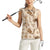 Aloha Hawaii Paniolo Khaki Palaka Women Sleeveless Polo Shirt Coastal Rodeo - Polynesian Pride