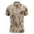 Aloha Hawaii Paniolo Khaki Palaka Zipper Polo Shirt Coastal Rodeo - Polynesian Pride