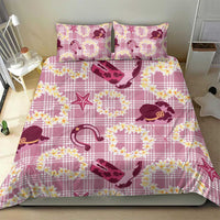 Aloha Hawaii Paniolo Lokelani Rose Palaka Bedding Set Coastal Rodeo - Polynesian Pride