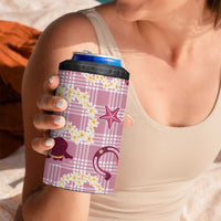 Aloha Hawaii Paniolo Lokelani Rose Palaka 4 in 1 Can Cooler Tumbler Coastal Rodeo - Polynesian Pride