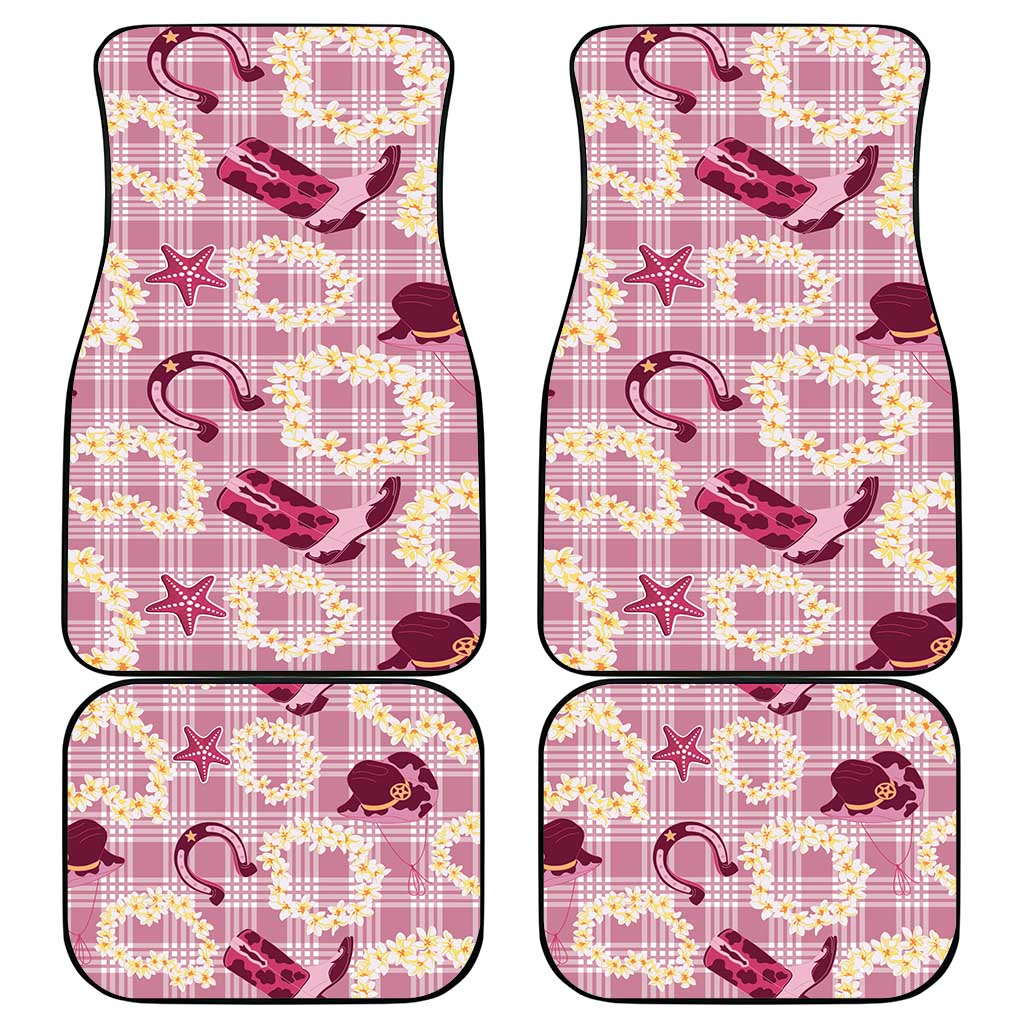 Aloha Hawaii Paniolo Lokelani Rose Palaka Car Mats Coastal Rodeo - Polynesian Pride