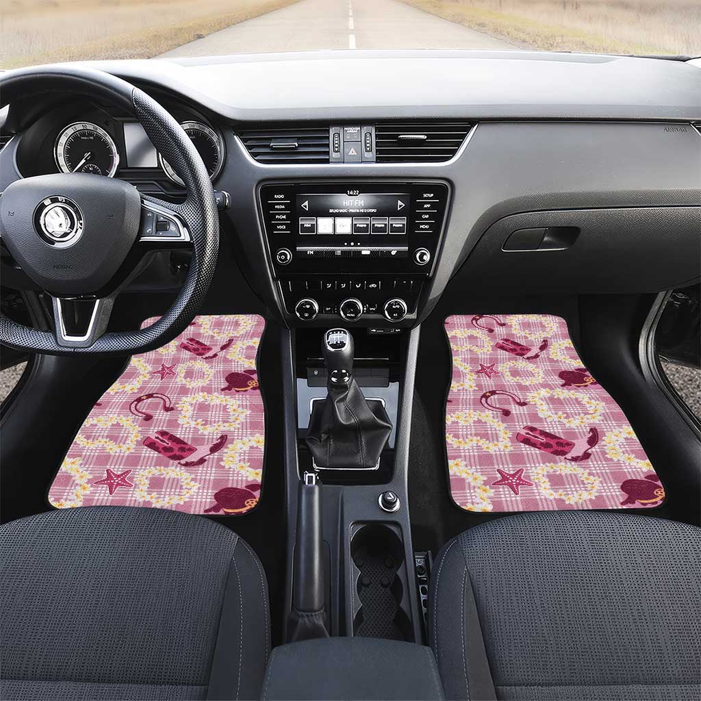 Aloha Hawaii Paniolo Lokelani Rose Palaka Car Mats Coastal Rodeo - Polynesian Pride