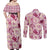 Aloha Hawaii Paniolo Lokelani Rose Palaka Couples Matching Off Shoulder Maxi Dress and Long Sleeve Button Shirt Coastal Rodeo - Polynesian Pride