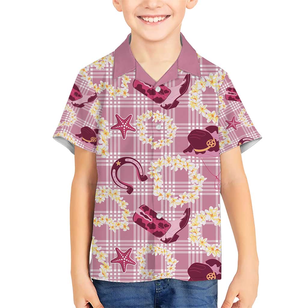 Aloha Hawaii Paniolo Lokelani Rose Palaka Kid Hawaiian Shirt Coastal Rodeo - Polynesian Pride