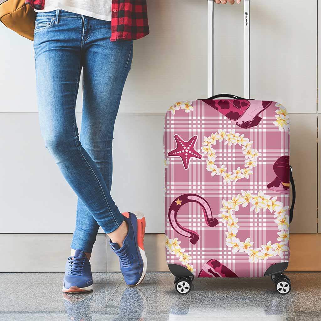 Aloha Hawaii Paniolo Lokelani Rose Palaka Luggage Cover Coastal Rodeo - Polynesian Pride