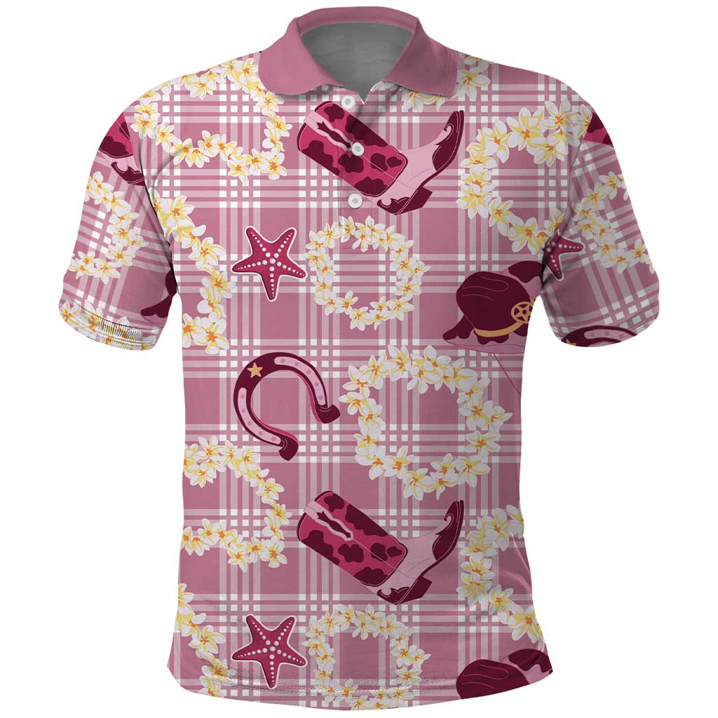 Aloha Hawaii Paniolo Lokelani Rose Palaka Polo Shirt Coastal Rodeo - Polynesian Pride