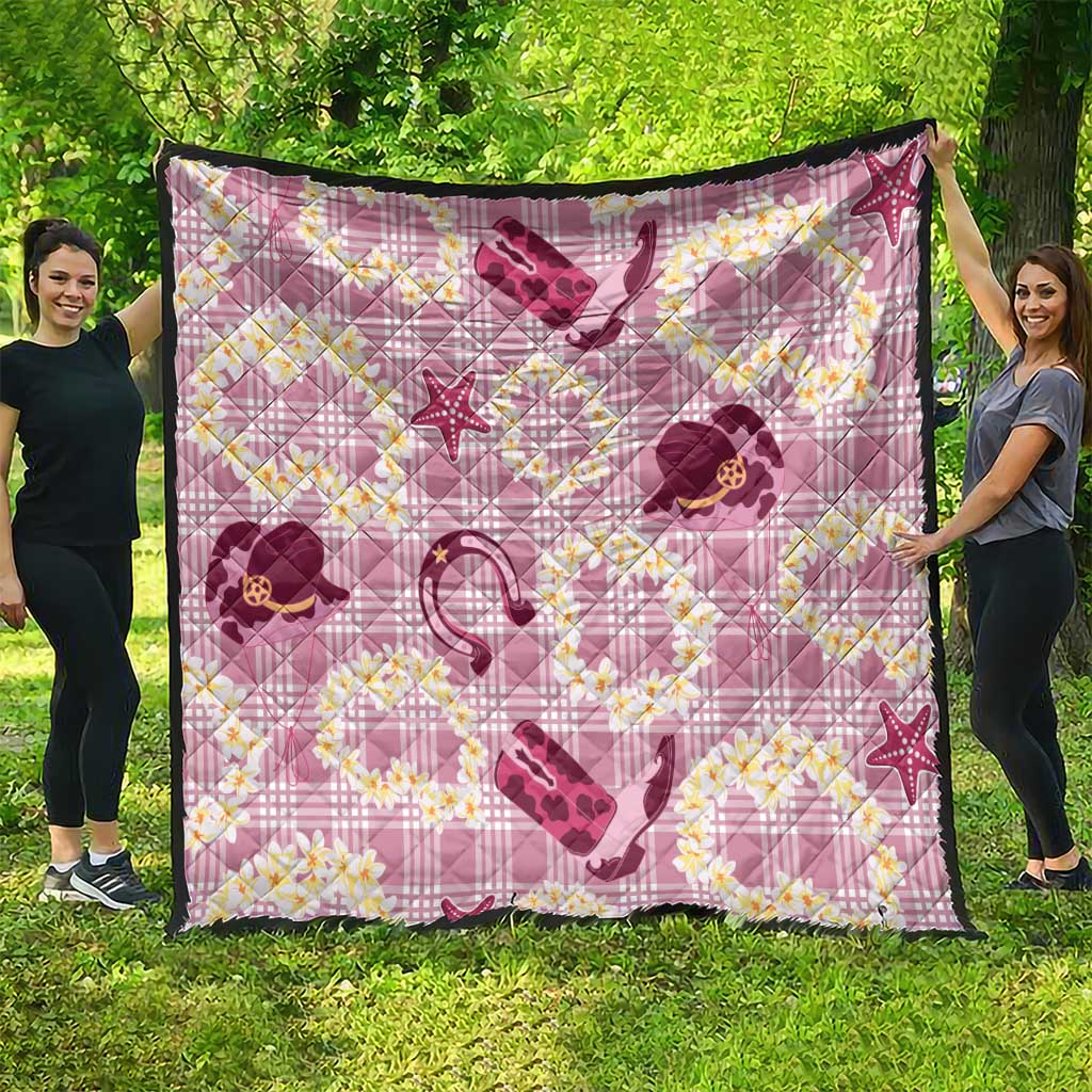 Aloha Hawaii Paniolo Lokelani Rose Palaka Quilt Coastal Rodeo - Polynesian Pride