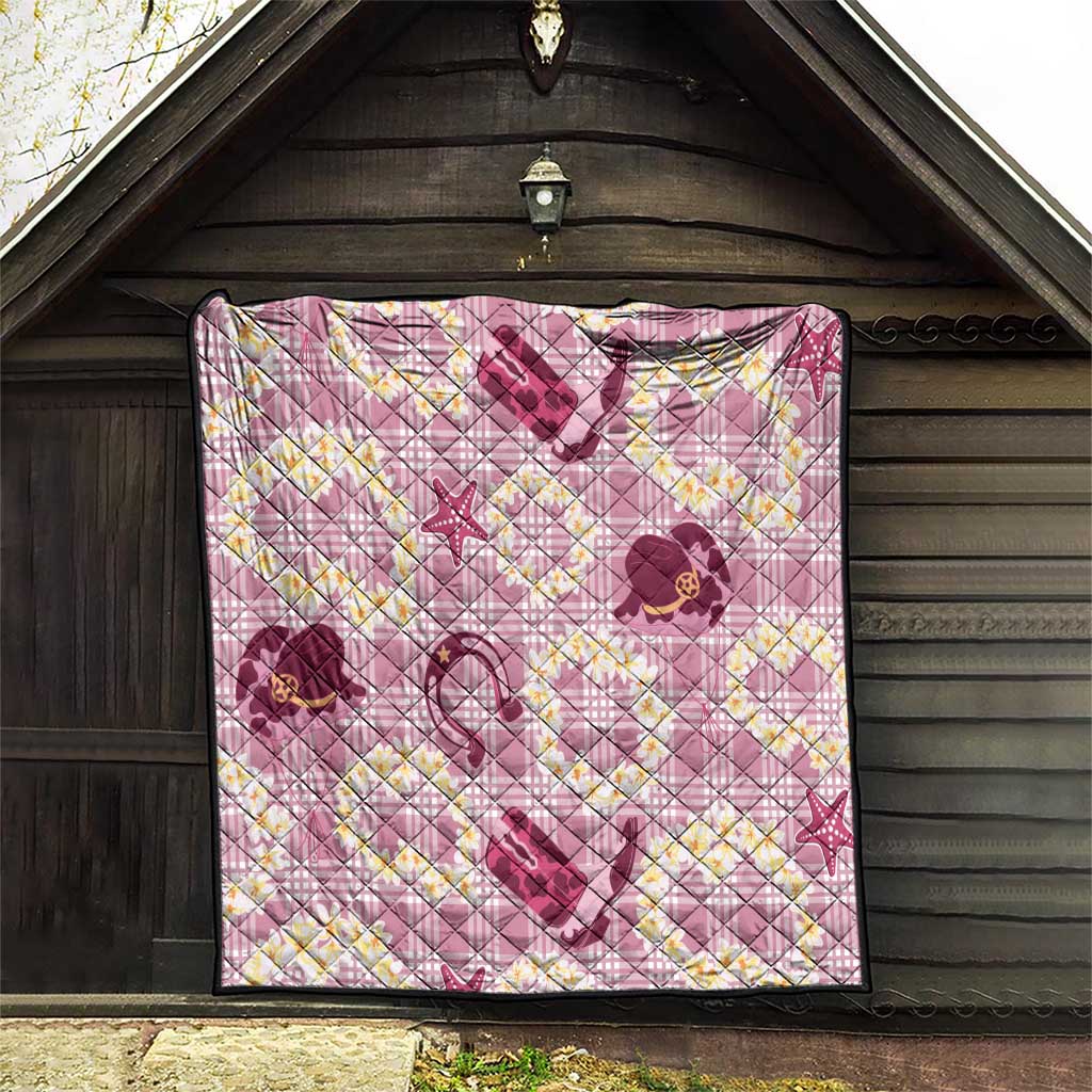 Aloha Hawaii Paniolo Lokelani Rose Palaka Quilt Coastal Rodeo - Polynesian Pride