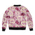 Aloha Hawaii Paniolo Lokelani Rose Palaka Sleeve Zip Bomber Jacket Coastal Rodeo - Polynesian Pride