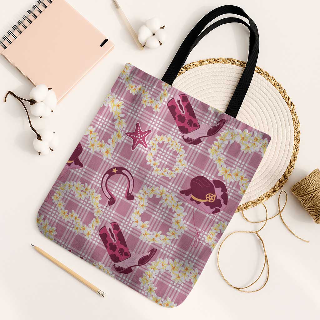 Aloha Hawaii Paniolo Lokelani Rose Palaka Tote Bag Coastal Rodeo - Polynesian Pride