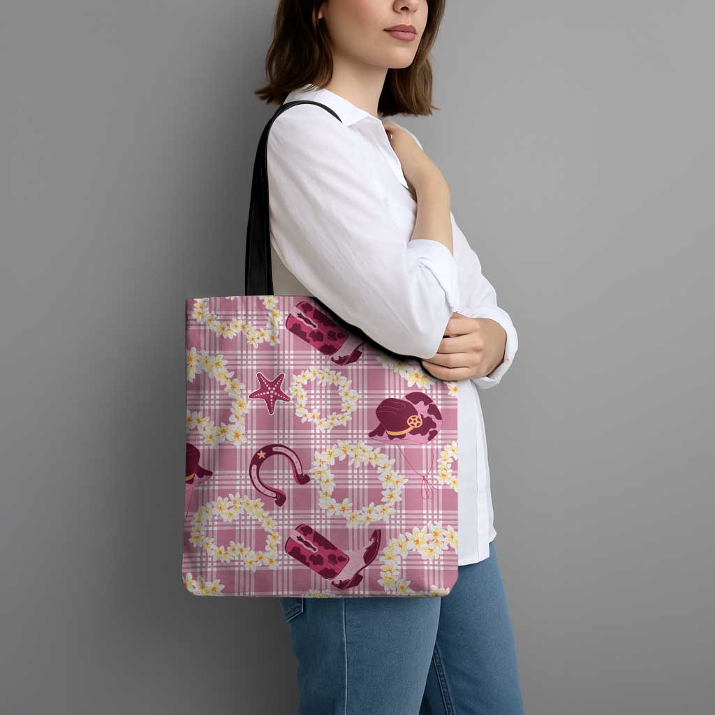 Aloha Hawaii Paniolo Lokelani Rose Palaka Tote Bag Coastal Rodeo LT7 - Polynesian Pride