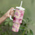 Aloha Hawaii Paniolo Lokelani Rose Palaka Tumbler With Handle Coastal Rodeo - Polynesian Pride