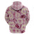 Aloha Hawaii Paniolo Lokelani Rose Palaka Zip Hoodie Coastal Rodeo - Polynesian Pride