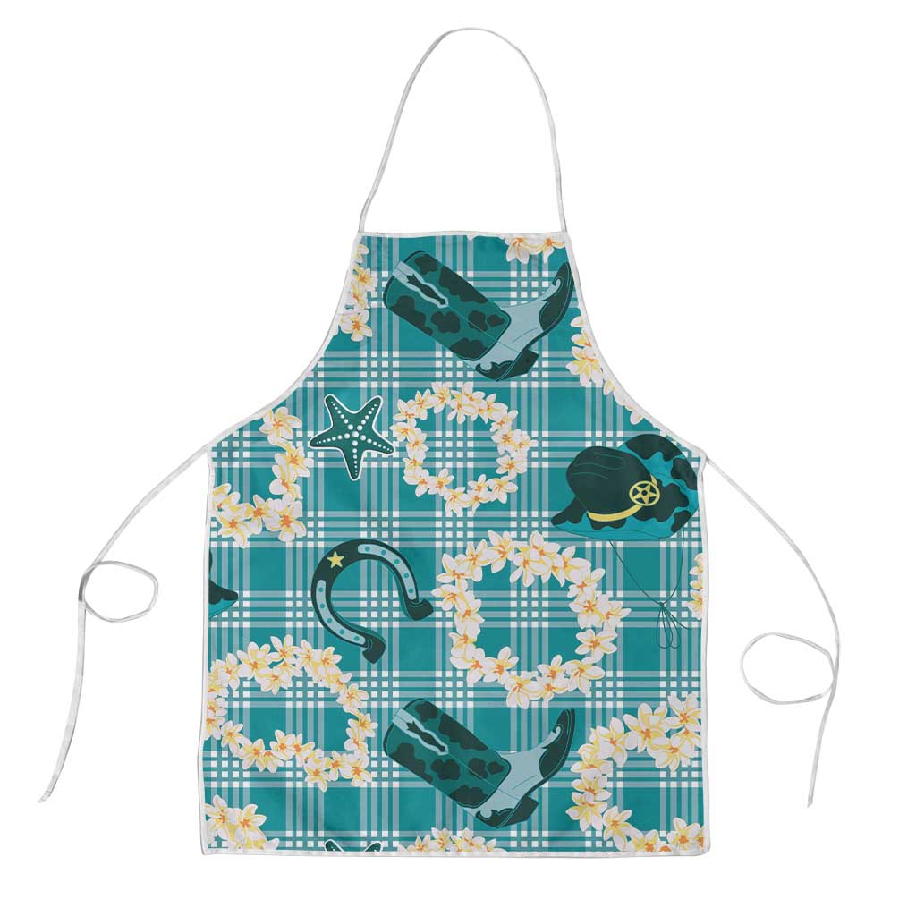 Aloha Hawaii Paniolo Teal Palaka Apron Coastal Rodeo - Polynesian Pride