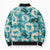 Aloha Hawaii Paniolo Teal Palaka Bomber Puffer Jacket Coastal Rodeo - Polynesian Pride