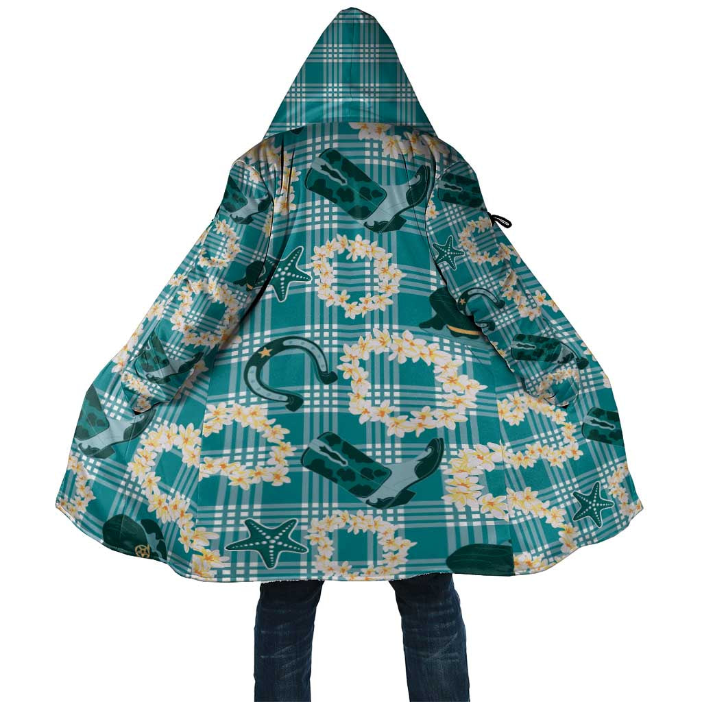 Aloha Hawaii Paniolo Teal Palaka Cloak Coastal Rodeo - Polynesian Pride