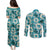 Aloha Hawaii Paniolo Teal Palaka Couples Matching Puletasi and Long Sleeve Button Shirt Coastal Rodeo - Polynesian Pride