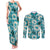 Aloha Hawaii Paniolo Teal Palaka Couples Matching Tank Maxi Dress and Long Sleeve Button Shirt Coastal Rodeo - Polynesian Pride