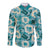 Aloha Hawaii Paniolo Teal Palaka Long Sleeve Button Shirt Coastal Rodeo - Polynesian Pride