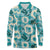 Aloha Hawaii Paniolo Teal Palaka Long Sleeve Polo Shirt Coastal Rodeo - Polynesian Pride