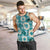 Aloha Hawaii Paniolo Teal Palaka Men Tank Top Coastal Rodeo - Polynesian Pride
