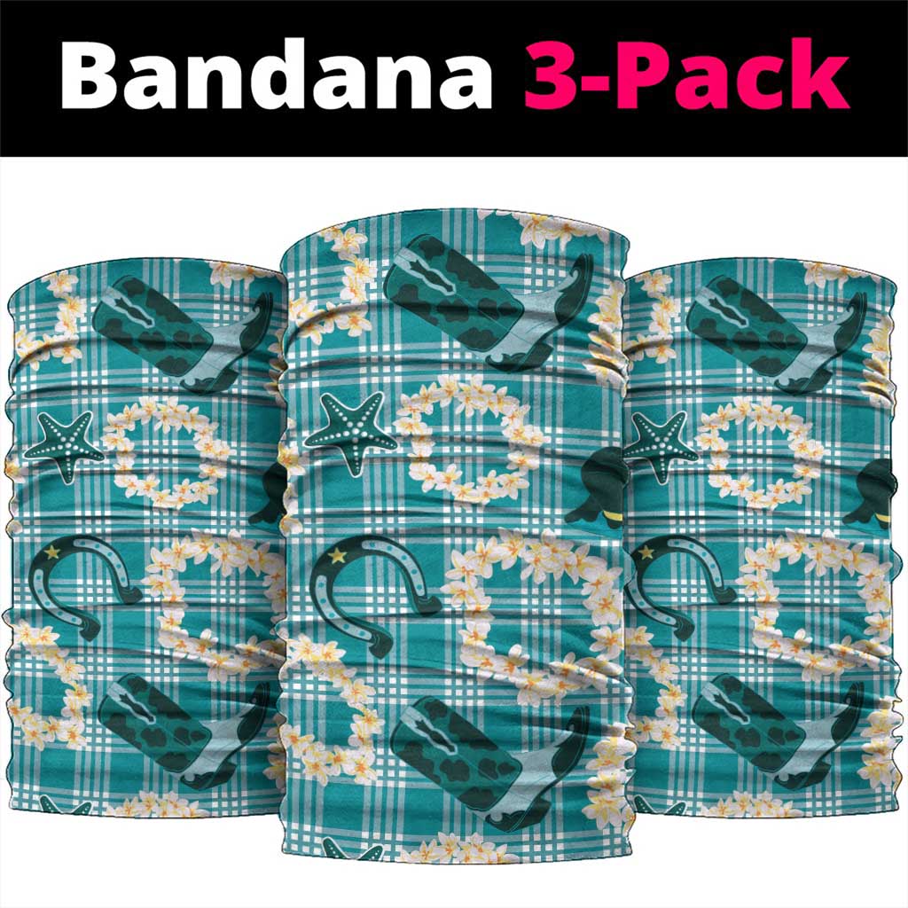 Aloha Hawaii Paniolo Teal Palaka Neck Gaiter Coastal Rodeo - Polynesian Pride