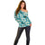 Aloha Hawaii Paniolo Teal Palaka Off Shoulder Sweater Coastal Rodeo - Polynesian Pride