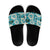 Aloha Hawaii Paniolo Teal Palaka Slide Sandals Coastal Rodeo - Polynesian Pride