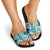Aloha Hawaii Paniolo Teal Palaka Slide Sandals Coastal Rodeo - Polynesian Pride