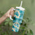 Aloha Hawaii Paniolo Teal Palaka Tumbler With Handle Coastal Rodeo - Polynesian Pride
