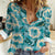 Aloha Hawaii Paniolo Teal Palaka Women Casual Shirt Coastal Rodeo - Polynesian Pride